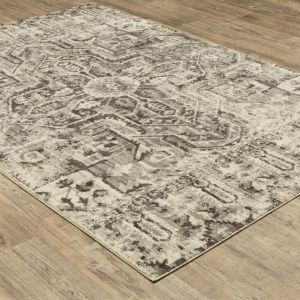 Oriental Weavers Rugs FLORENCE FLORE 4333w Charcoal/ Ivory