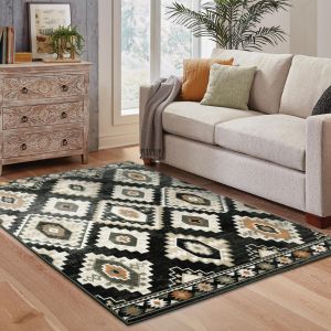 Oriental Weavers Rugs GEORGIA GEORG 605f Charcoal/ Ivory