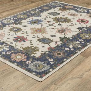 Oriental Weavers Rugs HASTINGS HASTN ha01e Ivory/ Blue