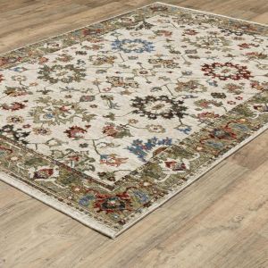 Oriental Weavers Rugs HASTINGS HASTN ha03w Ivory/ Green