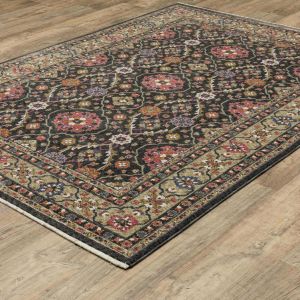Oriental Weavers Rugs HASTINGS HASTN ha07d Charcoal/ Pink