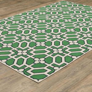 Oriental Weavers Rugs HAVANA HAVAN hav01 Ivory/ Green