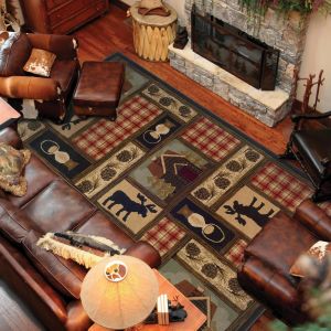 Oriental Weavers Rugs HUDSON HUD 1067a Brown/ Red