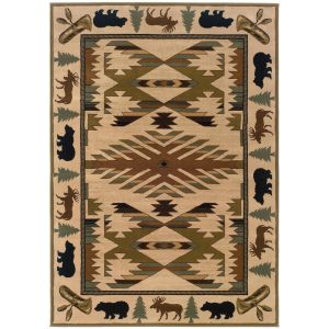 Oriental Weavers Rugs HUDSON HUD 1072a Ivory/ Green