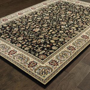 Oriental Weavers Rugs KASHAN KSH 108b Black/ Ivory