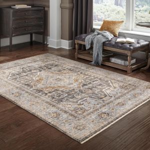 Oriental Weavers Rugs MAHARAJA MAHAR 1803x Charcoal/ Blue