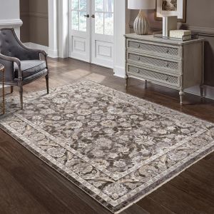 Oriental Weavers Rugs MAHARAJA MAHAR 70n Charcoal/ Ivory