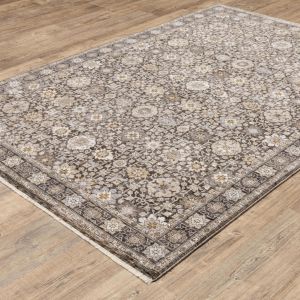 Oriental Weavers Rugs MAHARAJA MAHAR 71n Charcoal/ Ivory