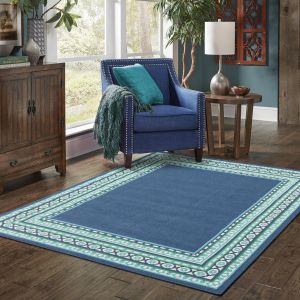 Oriental Weavers Rugs MERIDIAN MEI 9650b Navy/ Green