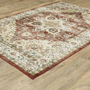 Oriental Weavers Rugs SUMTER SUMTE sum01 Red/ Ivory
