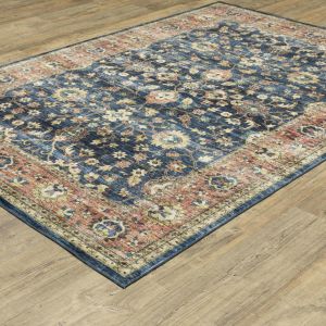 Oriental Weavers Rugs SUMTER SUMTE sum04 Blue/ Rust