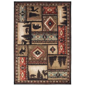 Oriental Weavers Rugs WOODLANDS WOODL 1041c Black/ Multi