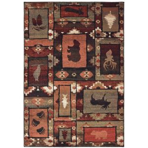 Oriental Weavers Rugs WOODLANDS WOODL 9601d Brown/ Rust