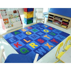 Joy Carpets Rugs Kid Essentials 1953-01 Patchwork Letters Multi