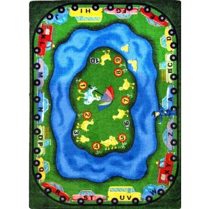 Joy Carpets Rugs Kid Essentials 1475-01 Puddleducks Multi