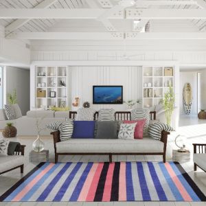 Joy Carpets Rugs Summer Solstice 1646-01 Purple Lei Multi