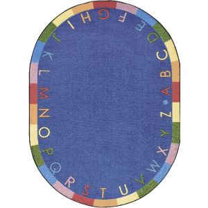 Joy Carpets Rugs Kid Essentials 1543-02 Rainbow Alphabet Pastel