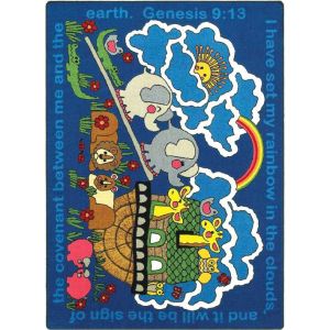 Joy Carpets Rugs Kid Essentials 1492-01 Rainbow's Promise Multi