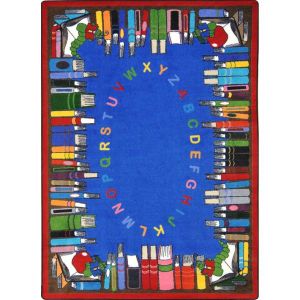 Joy Carpets Rugs Kid Essentials 1679-01 Read & Learn Multi