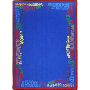 Joy Carpets Rugs Kid Essentials 1855-01 Read Believe & Achieve Multi