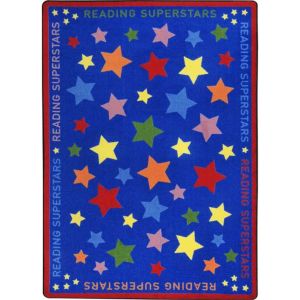 Joy Carpets Rugs Kid Essentials 1853-01 Reading Superstars Multi