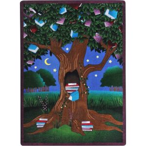 Joy Carpets Rugs Kid Essentials 1793-01 Reading Tree Multi