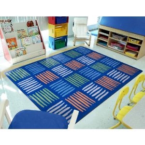 Joy Carpets Rugs Kid Essentials 2057-01 Right Turn Multi