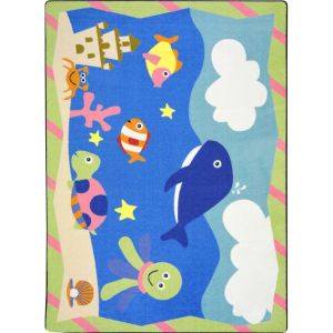 Joy Carpets Rugs Kid Essentials 1719-01 Sea Babies Multi