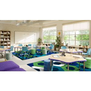 Joy Carpets Rugs Kid Essentials 2071-02 Shifting Gears Violet