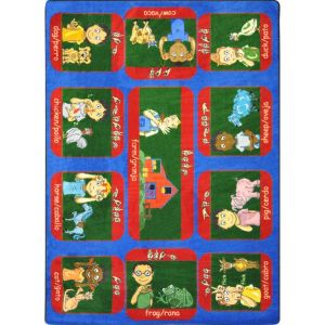 Joy Carpets Rugs Kid Essentials 1432-01 Signs on the Farm Multi