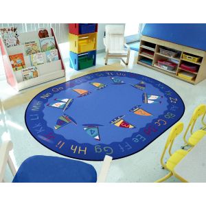 Joy Carpets Rugs Kid Essentials 1540-01 Smooth Sailing Multi