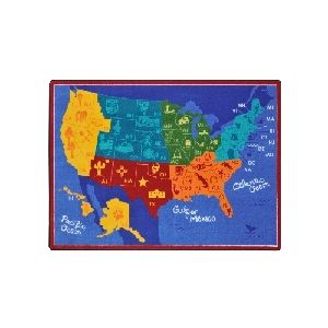 Joy Carpets Rugs Kid Essentials 1869-01 States of the Nation Multi