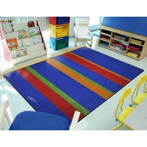 Joy Carpets Rugs Kid Essentials 1860-04 Straight and Narrow Primary