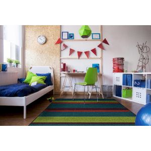 Joy Carpets Rugs Kid Essentials 1860-03 Straight and Narrow Tropics