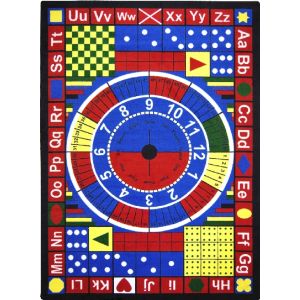Joy Carpets Rugs Kid Essentials 1445-01 Teach-A-Tot Multi