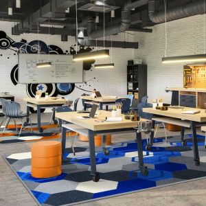 Joy Carpets Rugs Kid Essentials 2139-01 Team Up Blue