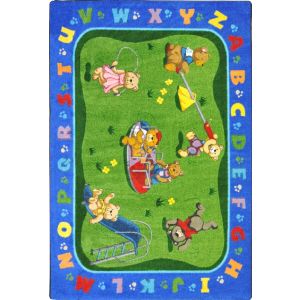Joy Carpets Rugs Kid Essentials 1437-01 Teddy Bear Playground Multi