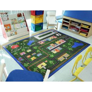 Joy Carpets Rugs Kid Essentials 1414-01 Tiny Town Multi