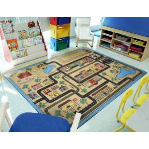 Joy Carpets Rugs Kid Essentials 1414-02 Tiny Town Sandstone
