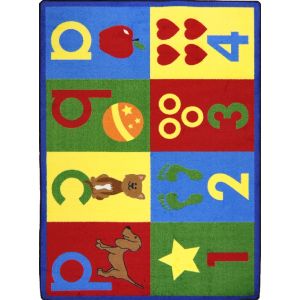 Joy Carpets Rugs Kid Essentials 1698-01 Toddler Basics Bold primary