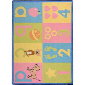 Joy Carpets Rugs Kid Essentials 1698-02 Toddler Basics Soft pastel