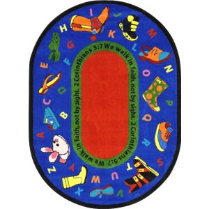 Joy Carpets Rugs Kid Essentials 1608-01 Walk In Faith Multi