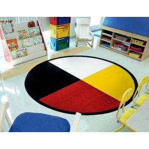 Joy Carpets Rugs Kid Essentials 1968-01 Wheel of Life Multi
